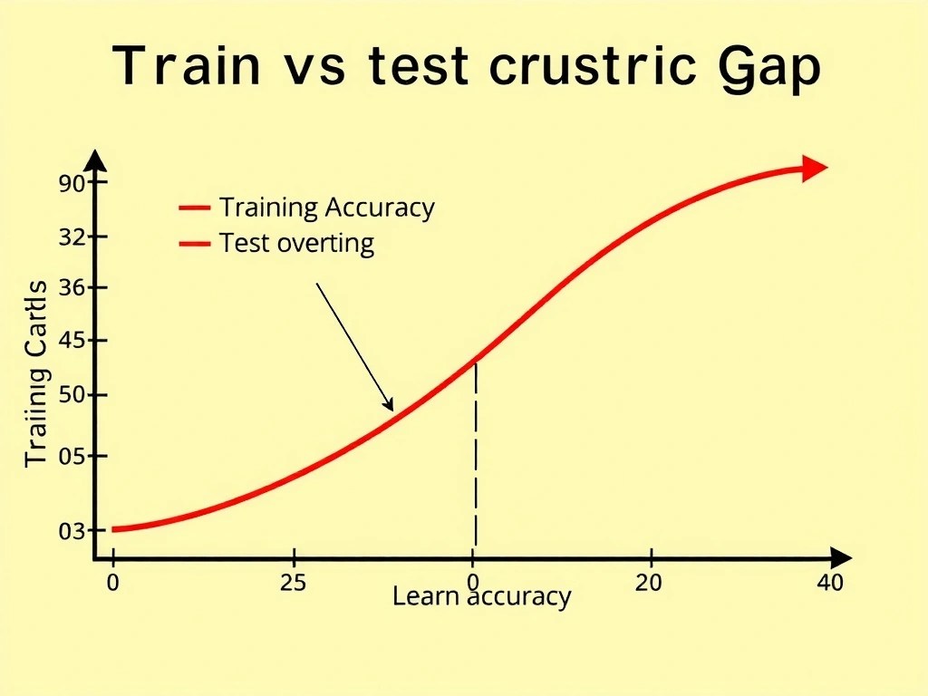 Train vs test metric gap for logistic regression; learning curve showing training accuracy high and validation accuracy lower; labels overfitting, regularization, high-dimensional features; contrast underfitting with both curves low.