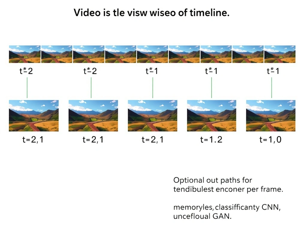 Video timeline of frames t−2, t−1, t predicting t+1; temporal block labeled RNN/LSTM or transformer; optional CNN spatial encoder per frame; crossed-out paths for memoryless feedforward, classification-only CNN, unconditional GAN.