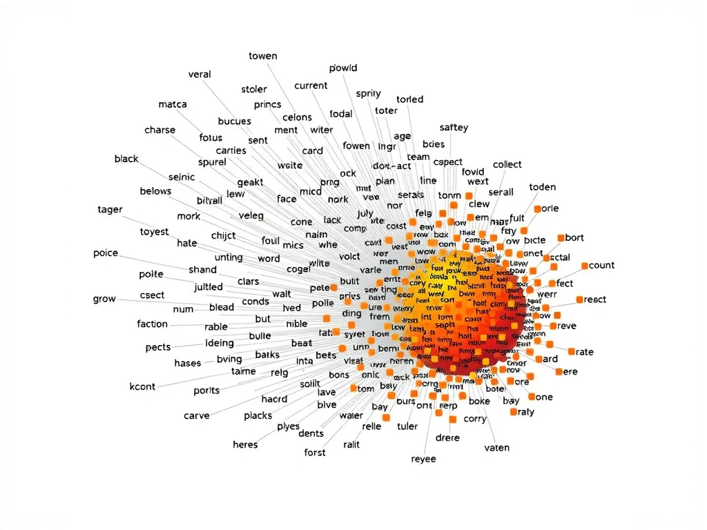 Word embeddings: tokens mapped into a 2D semantic space with clusters of related words; contrast one-hot/count vectors vs dense vectors; note not stop-word removal or human formatting.