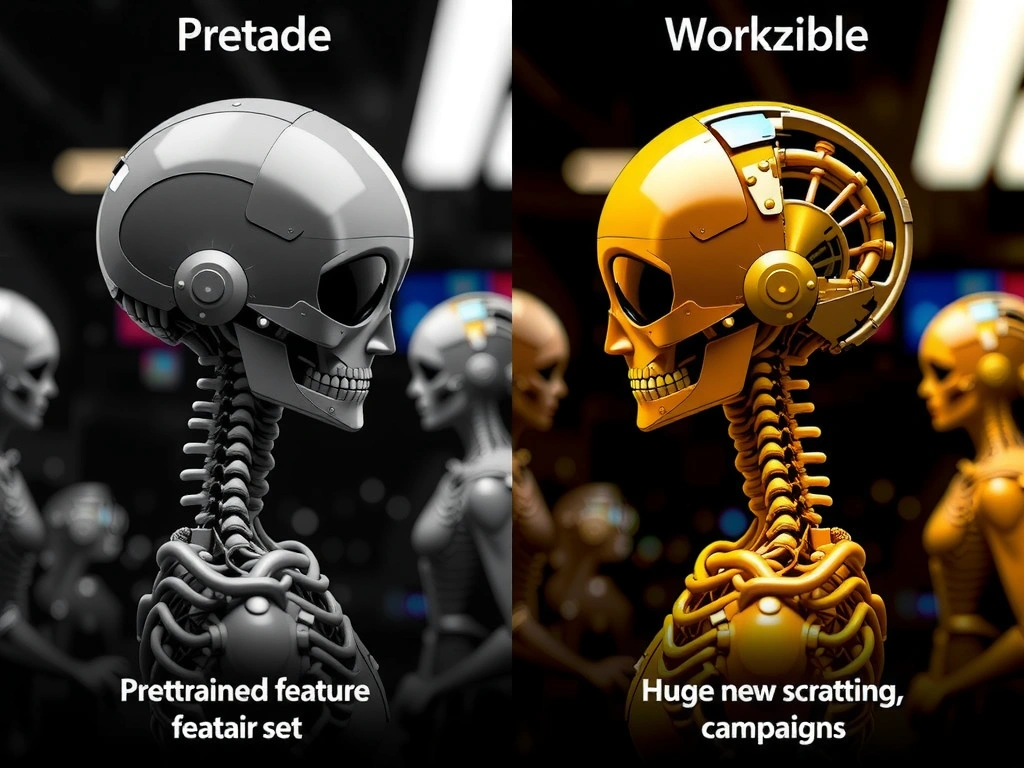 Transfer learning workflow for constrained computer vision: pretrained backbone feature reuse, fine-tuning on small domain set, contrast with from-scratch training, huge new labeling campaigns, and brittle rules engines; labels for speed, cost, and data needs.