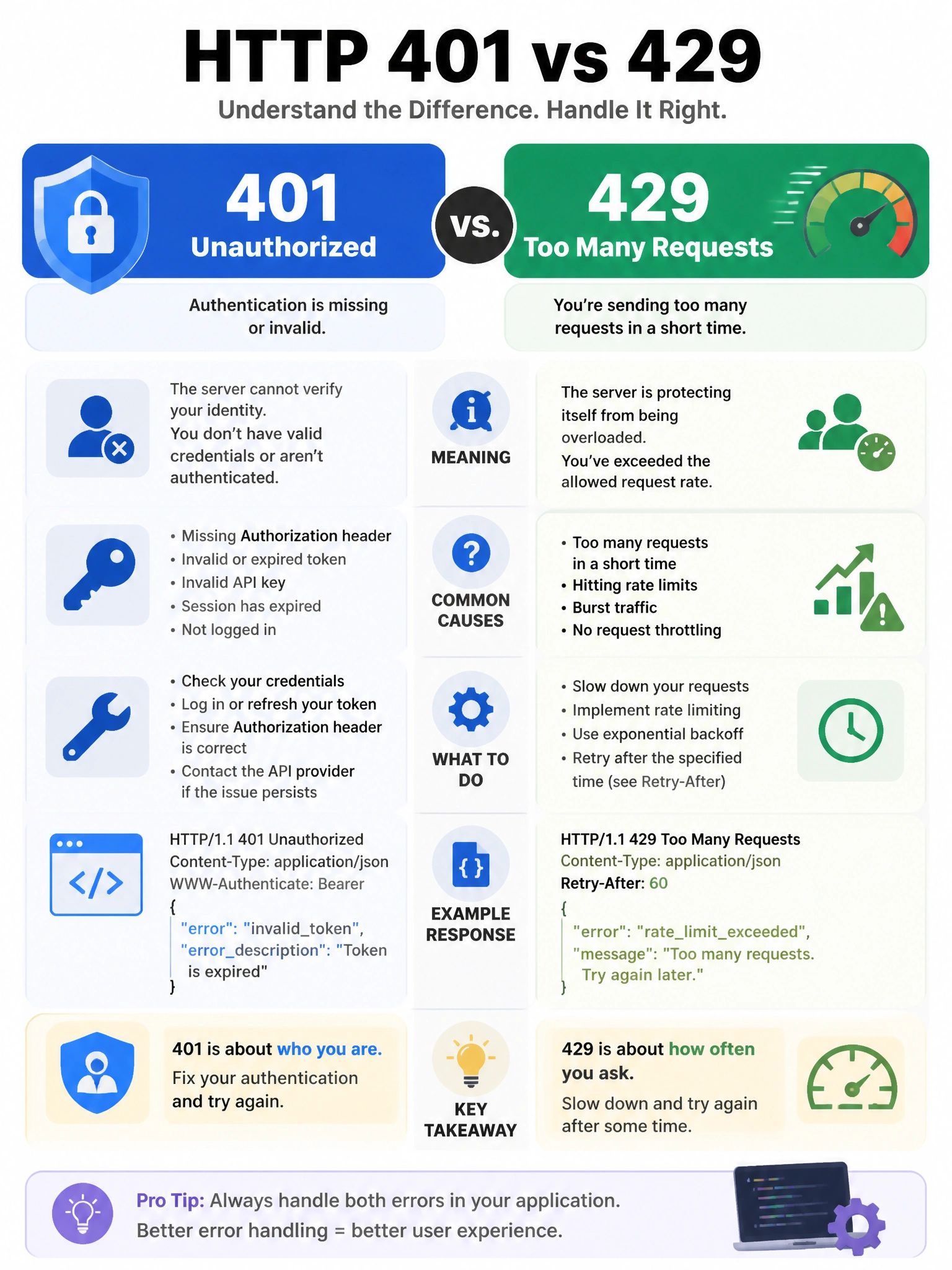Educational infographic 1024x768 HTTP 401 vs 429. CCAO-F q236.