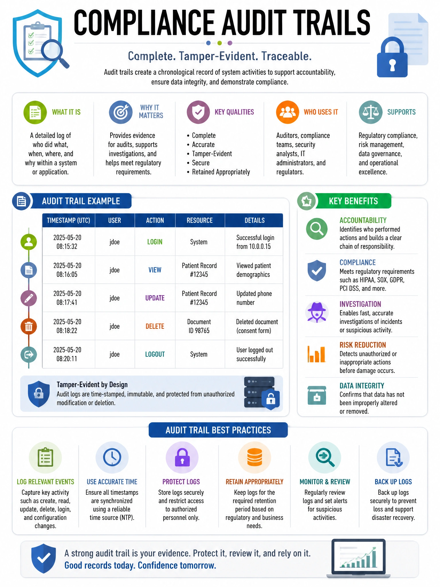 Educational infographic 1024x768 compliance audit trails. CCAO-F q245.