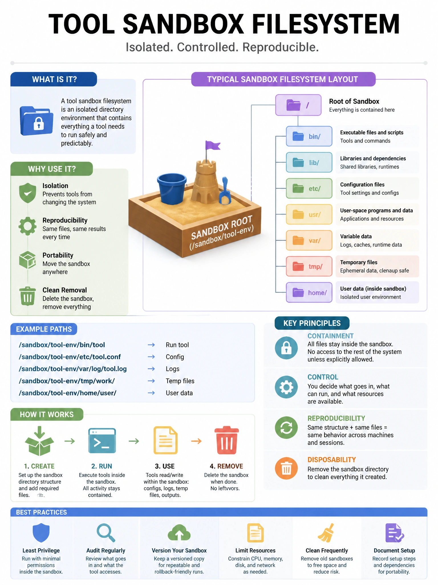 Educational infographic 1024x768 tool sandbox filesystem. CCAO-F q263.