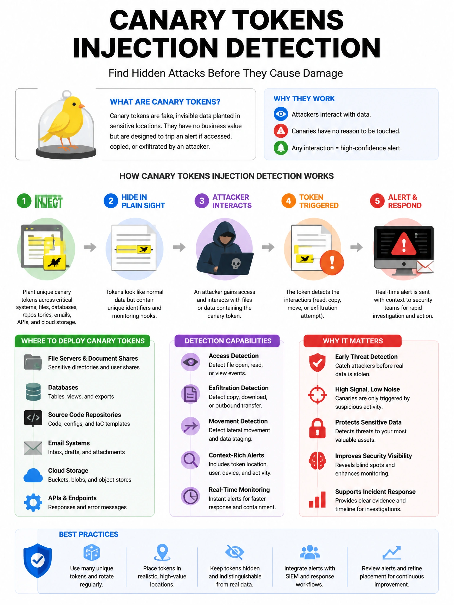 Educational infographic 1024x768 canary tokens injection detect. CCAO-F q291.