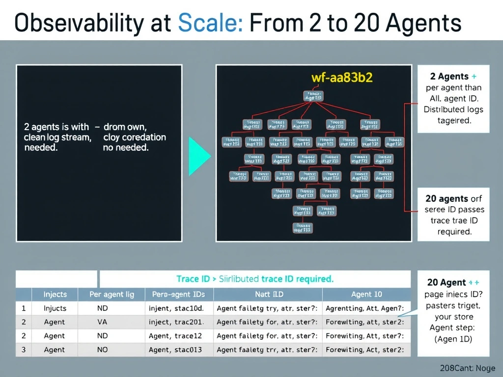 2048x1536 landscape infographic titled 'Agent Auditability: Decision Artifacts vs. Ephemeral Records' showing a central column representing an agent run at '2:17 AM Tuesday'. LEFT side labeled 'No Artifacts — Unauditable' shows the agent icon processing in memory and exiting with a 'Clean Exit' checkmark, then a security team at a desk with a question mark and a broken chain link. RIGHT side labeled 'Decision Artifacts — Fully Auditable' shows the same agent emitting structured JSON records at each decision point (boxes showing buildid, checkspassed, approvedby, timestamp fields), arrows pointing to a durable storage cylinder, then a security team reviewing a clear timeline with all decision context visible. Bottom strip shows three rejected artifact types with red X marks: system prompt dump, Slack notification bubble, PR comment icon.