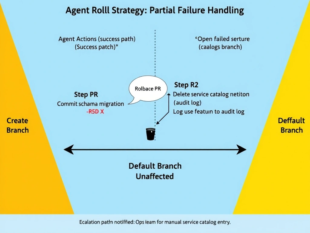 2048x1536 landscape infographic titled 'Tool Call Error Classification Framework'. Central decision tree: Tool call fails → Classify error type. Branch 1: Transient (timeout, rate limit, 429) → Retry with exponential backoff + jitter, max 5 attempts → if exhausted → escalate. Branch 2: Invalid Input (400, parameter validation, malformed) → DO NOT RETRY → abort + report error with details for fix. Branch 3: Service Unavailable (503, 504) → Retry 2x with longer delay → if still failing → escalate (systemic issue). Branch 4: Authorization (401, 403, invalid token) → DO NOT RETRY → escalate immediately (credential problem). Error type classification table: HTTP 429 = transient, HTTP 400 = invalid input, HTTP 503 = service unavailable, HTTP 403 = authorization, Connection timeout = transient. Bottom callout: 'Why never retry 403?' — retrying auth errors triggers lockout, wastes budget, masks the real problem (bad credentials).