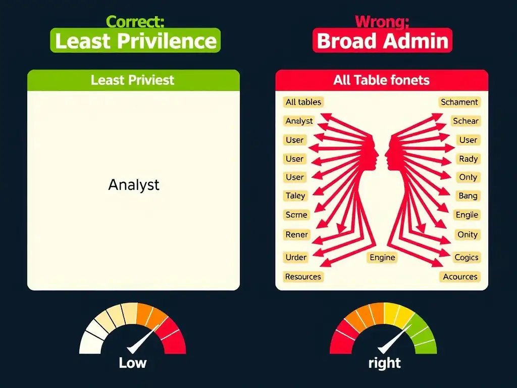 Clean technical infographic for IBM C9007300 certification illustrating: Apply access control, metadata, lineage, and policy controls so lakehouse data r. Show a labeled diagram with IBM watsonx.data branding on a dark navy background, with clear component boxes, directional arrows showing data or control flow, and a color-coded legend distinguishing correct vs. incorrect architectural patterns. Style: professional, IBM design language, suitable for exam study material.