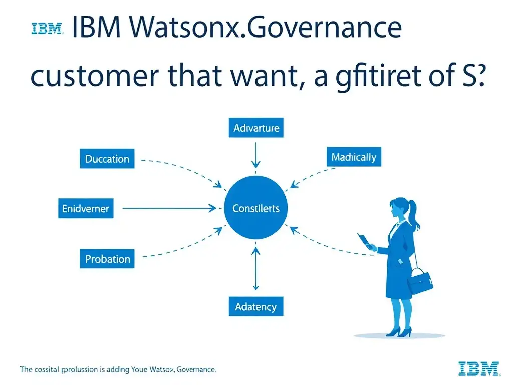 A professional technical infographic for IBM watsonx.governance illustrating: A consultant is advising a customer that wants a s. Show a structured diagram with labeled components, connecting arrows indicating workflow or relationships, and a clear visual hierarchy. IBM blue and white design system, clean sans-serif fonts, no human figures, technical and educational style.