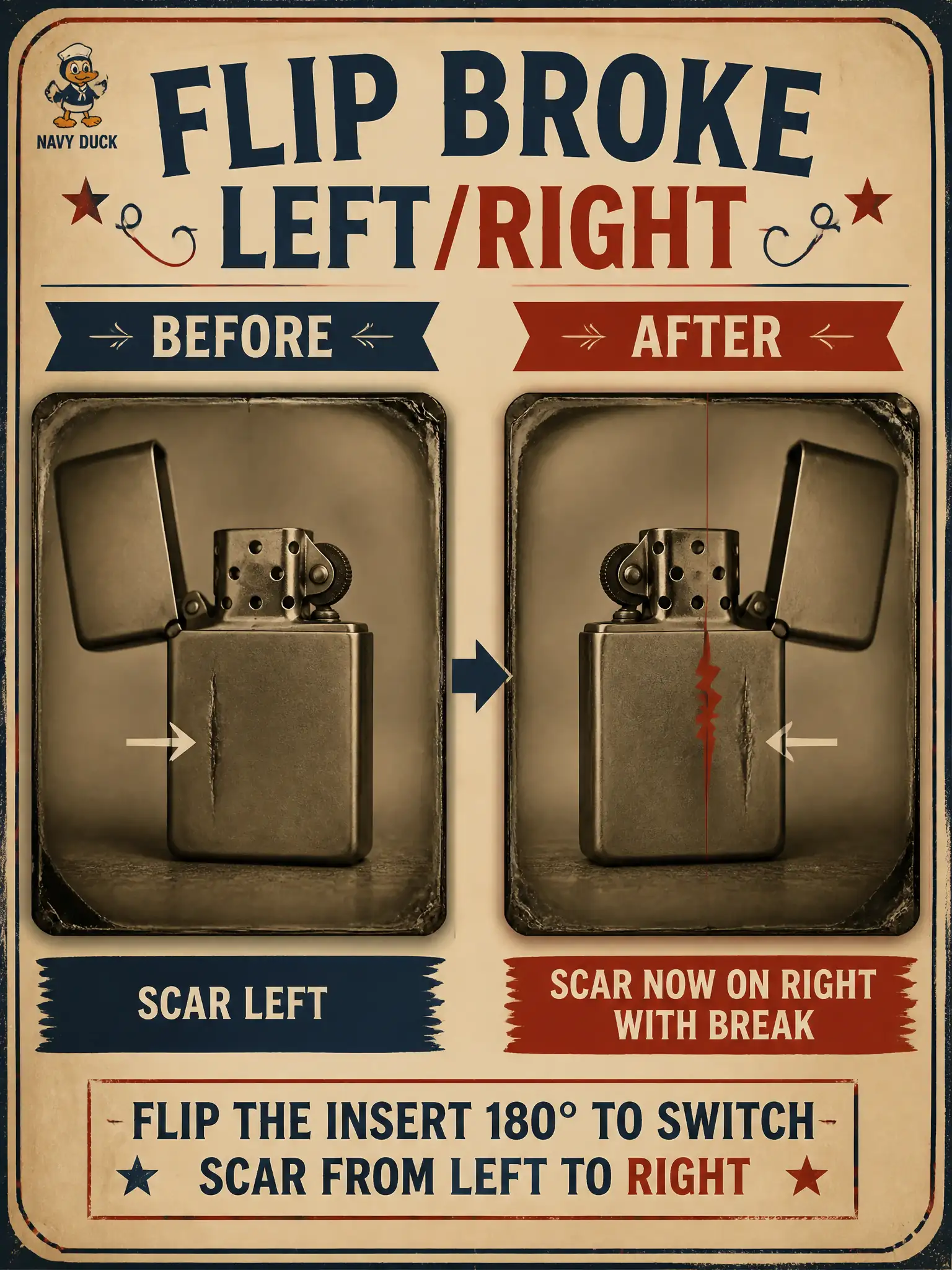 To Create an exciting colorful infographic that explains the concepts in the question: Question: An ambrotype-style civic studio flipped every sitting still "to grow the set." A wall of pairs now shows "scar on the left cheek" sitting on the right. What should that gallery analysis conclude? Correct Answer: That the augmentation broke alignment with spatially grounded captions and needs an augmentation fix. Put EVERY visible label in double quotes. No people. No A/B/C/D letters. In one of the four corners put a little "Navy Duck".